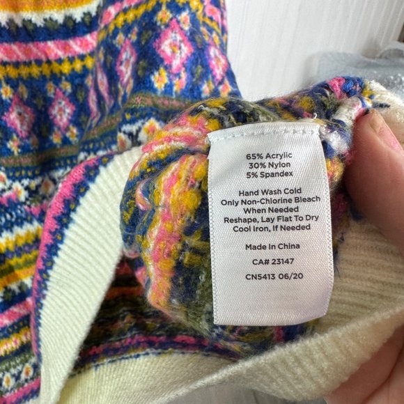 Talbots Fair Isle Mock neck sweater size Lp - Picture 6 of 7